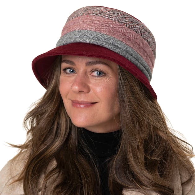 Lanvesta Patchwork Milled Wool Hat by Seeberger --> Shop  display picture 3