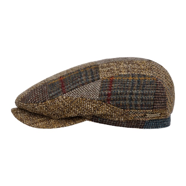 【週末セール♪】Canvas Flat Cap 〜 SALSATION Mandeo Driver Patchwork Flat Cap by Stetson --> Shop Hats, Beanies