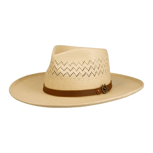 Stetson Tan Straw Cowboy Hat with Brown Band Stetson Contoy – Mexican Palm Straw Cowboy Hat | Hatcountry  main image 4