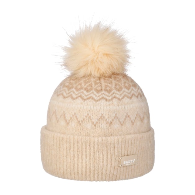 Hand Knitted Alpaca Wool Winter Hat W/ Fur Pompom Wholesale Alpaca Yak Wool Blend Hat with Fur Pompom & Lurex  main image 4